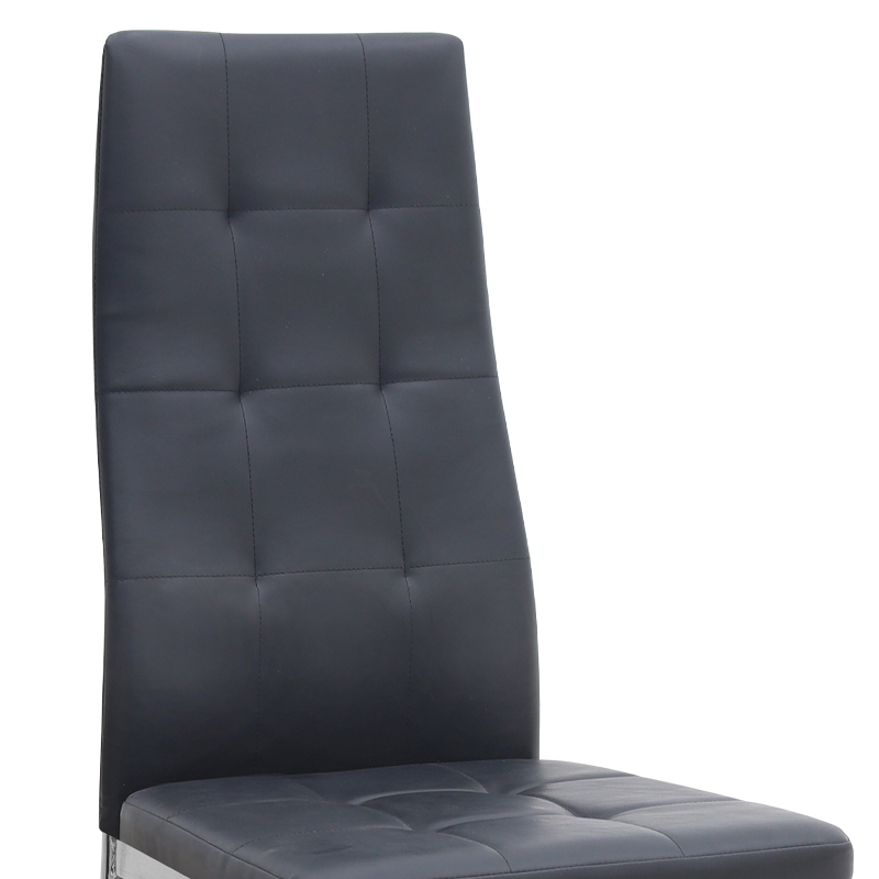 Καρέκλα τραπεζαρίας μαύρο PU - μεταλλικό πόδι χρωμίου 8