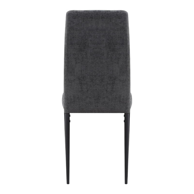 Καρέκλα τραπεζαρίας γκρι ύφασμα - μεταλλικό μαύρο πόδι 6