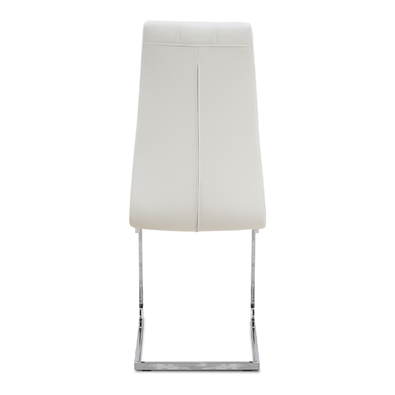 Καρέκλα τραπεζαρίας λευκό PU - μεταλλική βάση χρωμίου 5