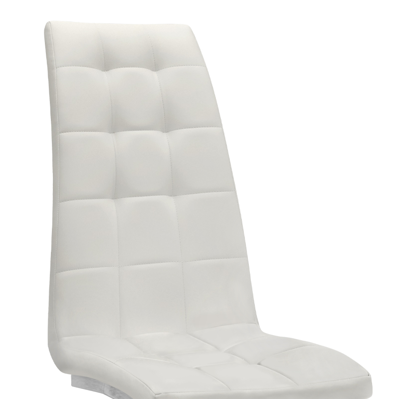 Καρέκλα τραπεζαρίας λευκό PU - μεταλλική βάση χρωμίου 9