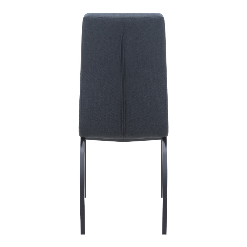 Καρέκλα τραπεζαρίας ανθρακί ύφασμα - μεταλλικό μαύρο πόδι 8