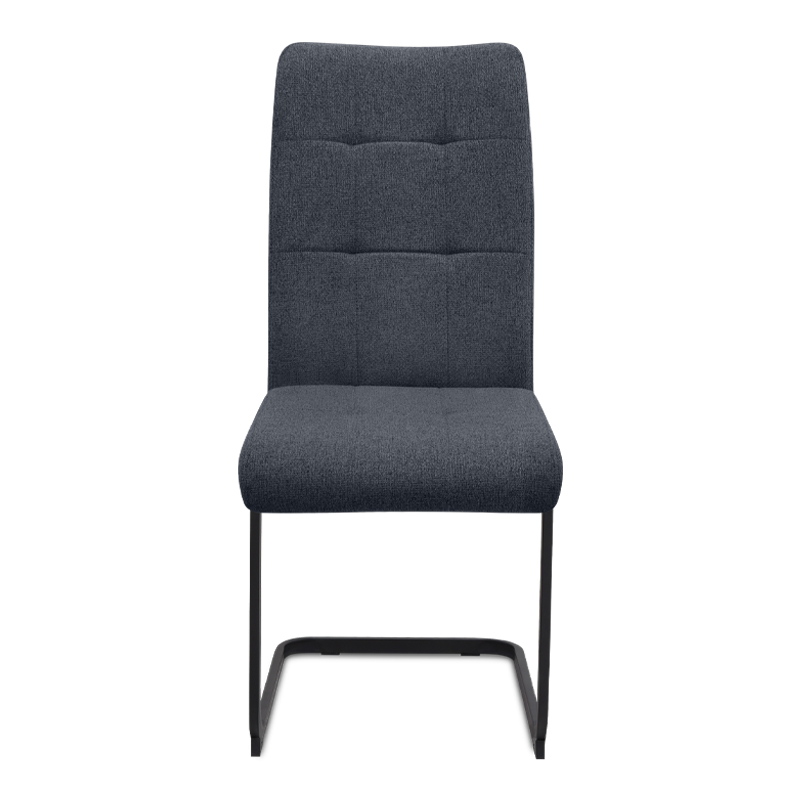 Καρέκλα τραπεζαρίας ανθρακί ύφασμα - μεταλλική μαύρη βάση 5