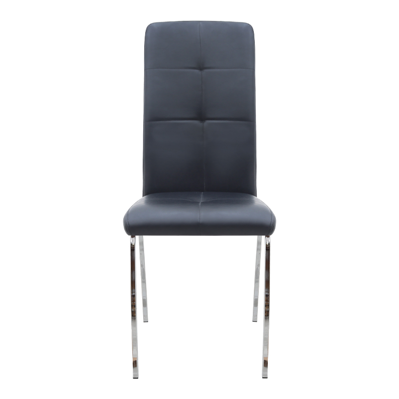 Καρέκλα τραπεζαρίας μαύρο PU - μεταλλικό πόδι χρωμίου 5