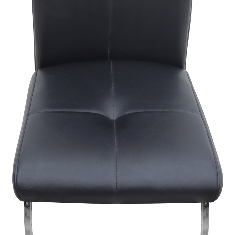 Καρέκλα τραπεζαρίας μαύρο PU - μεταλλικό πόδι χρωμίου 8