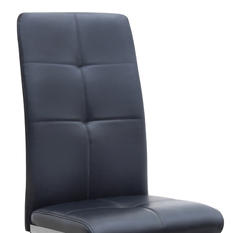 Καρέκλα τραπεζαρίας μαύρο PU - μεταλλικό πόδι χρωμίου 9