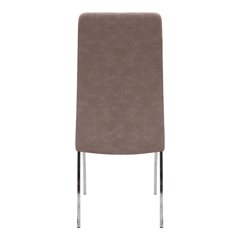 Καρέκλα τραπεζαρίας μπεζ PU - μεταλλικό πόδι χρωμίου 7