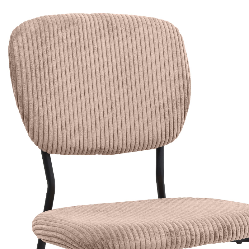 Καρέκλα τραπεζαρίας μόκα ύφασμα - μεταλλικό μαύρο πόδι 11