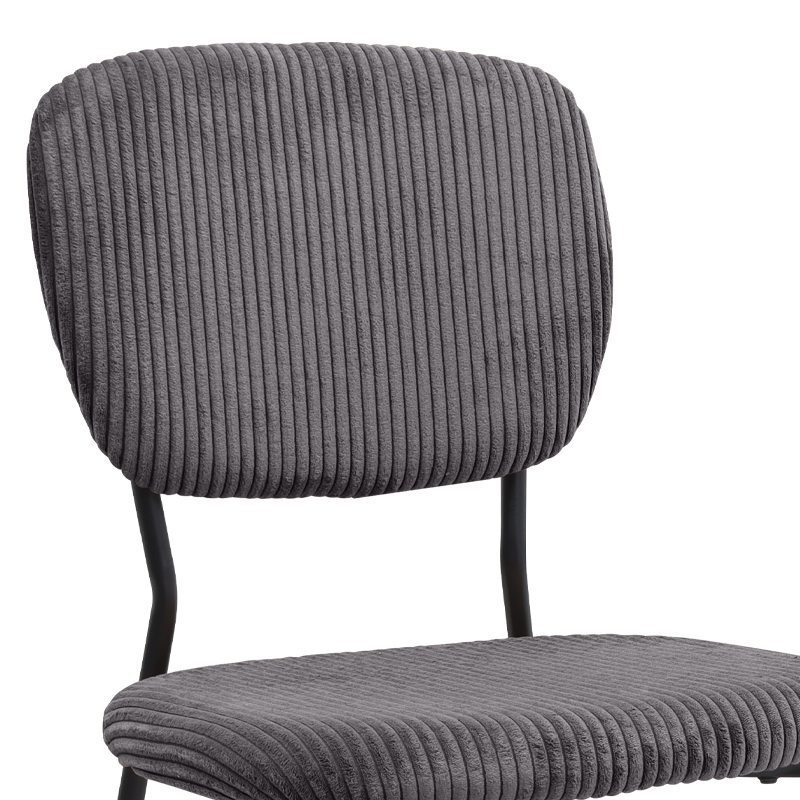 Καρέκλα τραπεζαρίας γκρι ύφασμα - μεταλλικό μαύρο πόδι 11