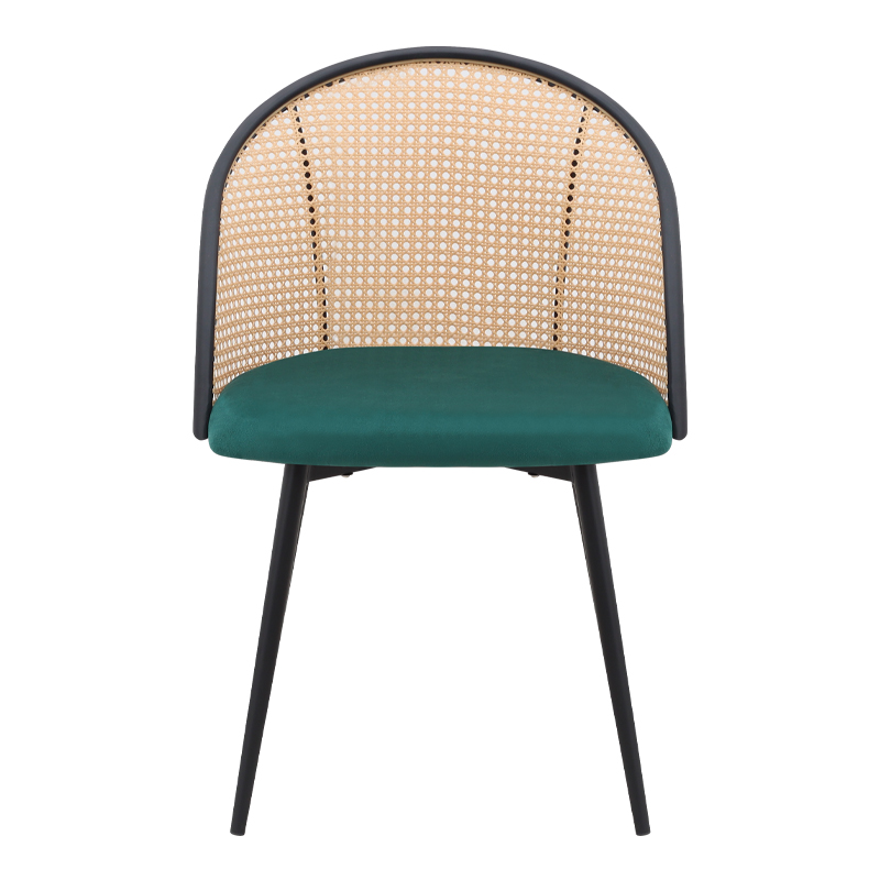 Καρέκλα τραπεζαρίας pe - κυπαρισσί βελούδο - μεταλλικό μαύρο πόδι 6