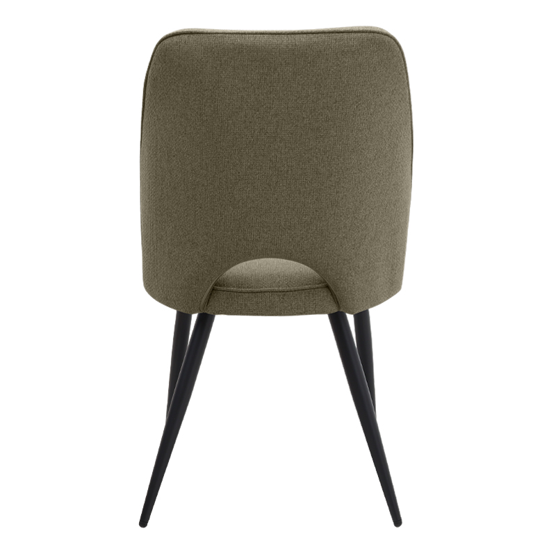 Καρέκλα τραπεζαρίας λαδί ύφασμα - μεταλλικό μαύρο πόδι 7