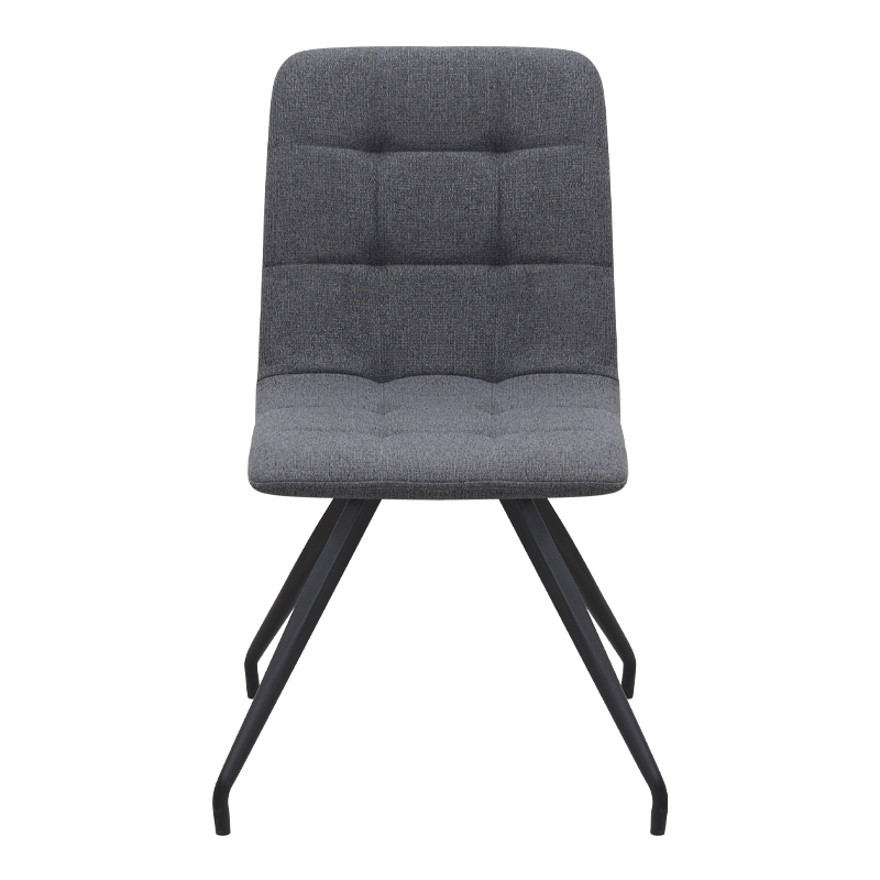 Καρέκλα τραπεζαρίας γκρι ύφασμα - μεταλλικό μαύρο πόδι 7