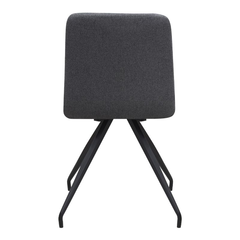 Καρέκλα τραπεζαρίας γκρι ύφασμα - μεταλλικό μαύρο πόδι 9