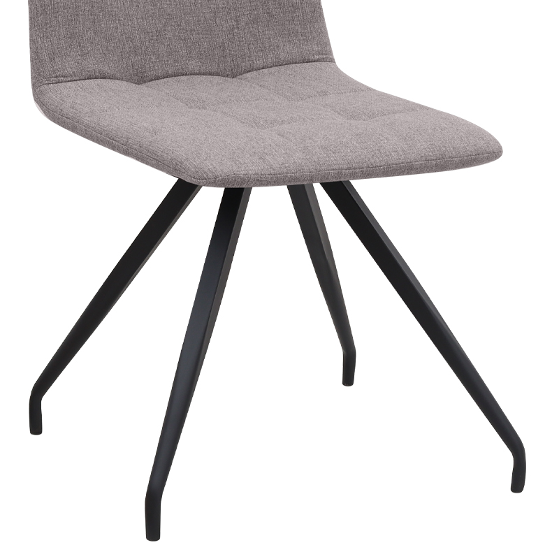 Καρέκλα τραπεζαρίας ανοιχτό μπεζ ύφασμα - μεταλλικό μαύρο πόδι 11