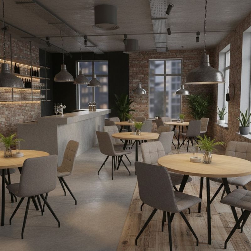 Καρέκλα τραπεζαρίας ανοιχτό μπεζ ύφασμα - μεταλλικό μαύρο πόδι 4