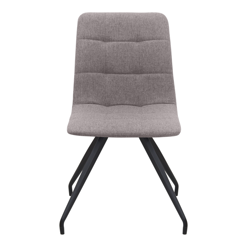 Καρέκλα τραπεζαρίας ανοιχτό μπεζ ύφασμα - μεταλλικό μαύρο πόδι 6