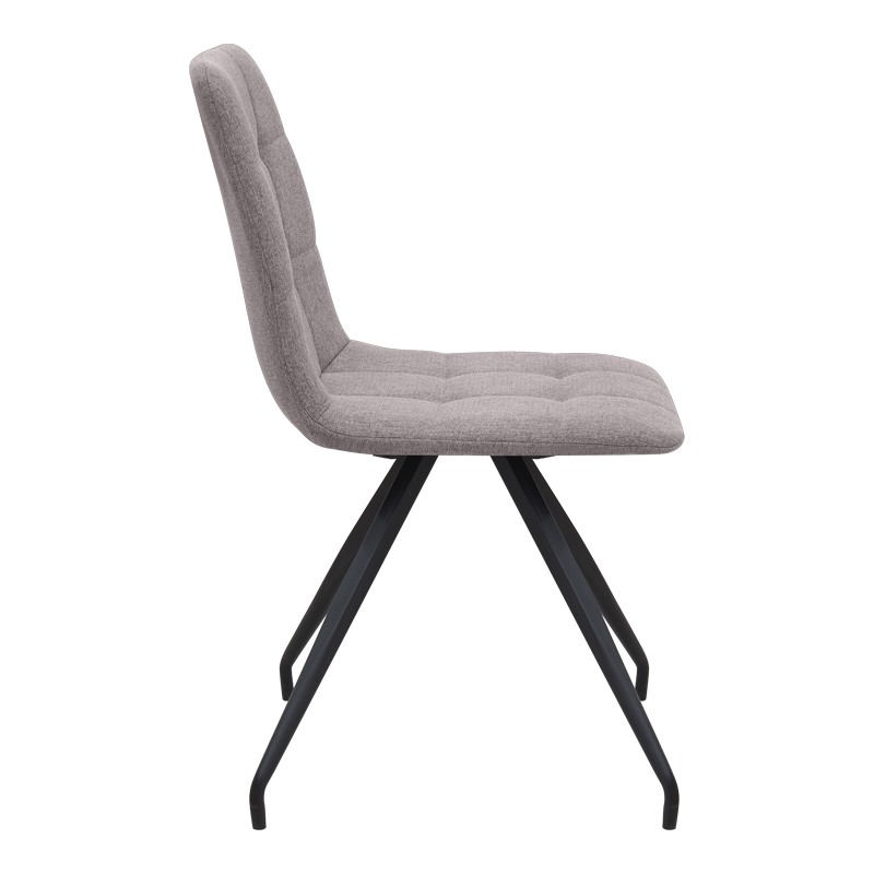 Καρέκλα τραπεζαρίας ανοιχτό μπεζ ύφασμα - μεταλλικό μαύρο πόδι 7