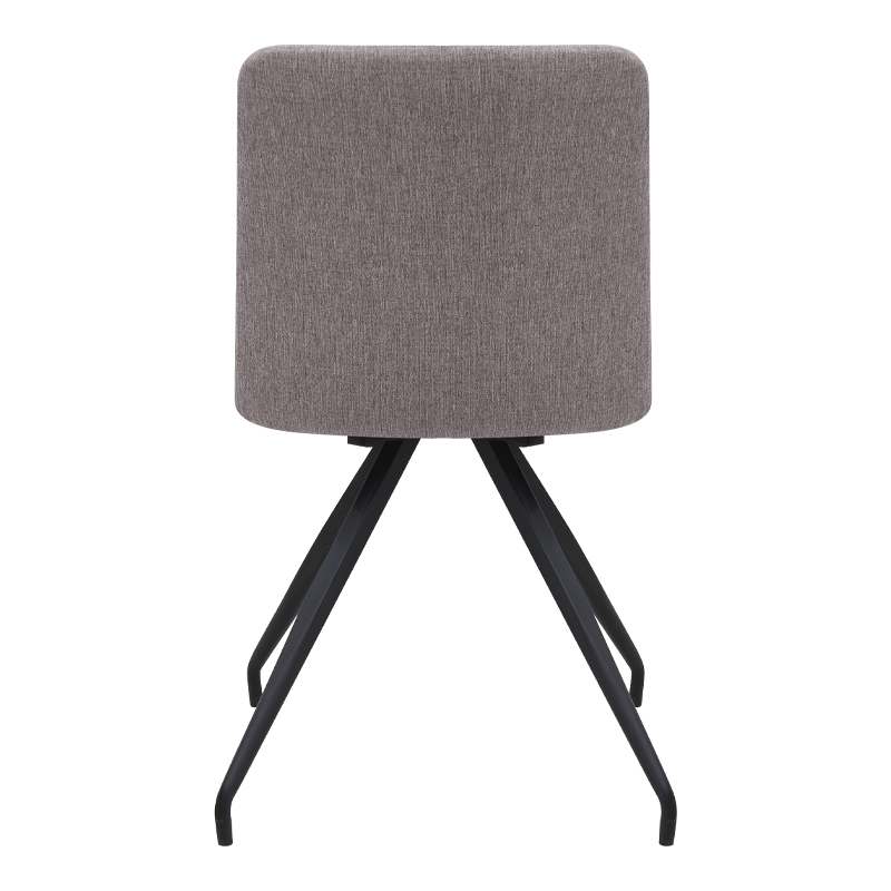 Καρέκλα τραπεζαρίας ανοιχτό μπεζ ύφασμα - μεταλλικό μαύρο πόδι 8