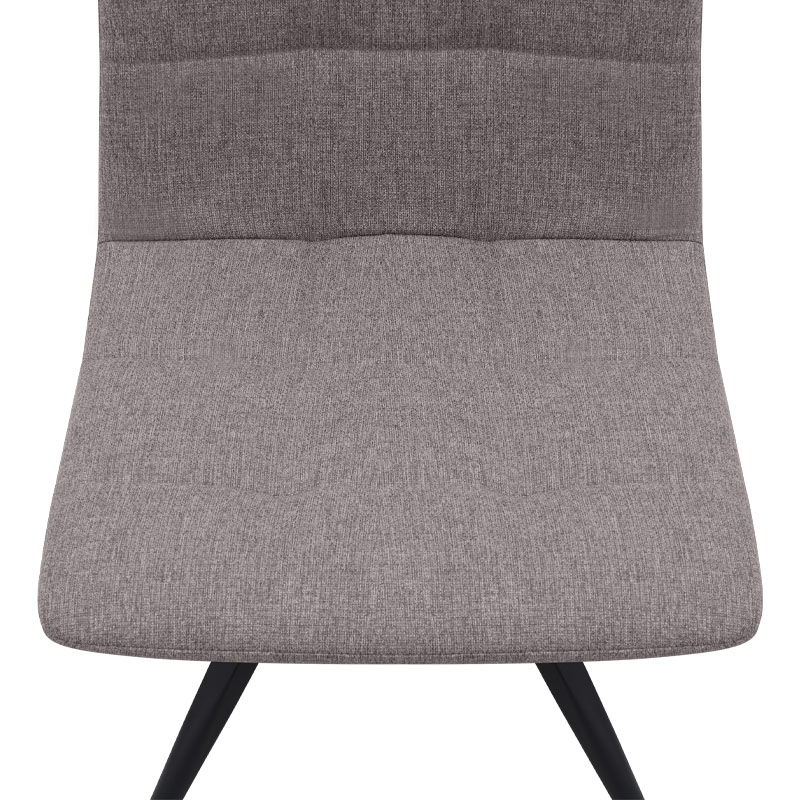 Καρέκλα τραπεζαρίας ανοιχτό μπεζ ύφασμα - μεταλλικό μαύρο πόδι 9