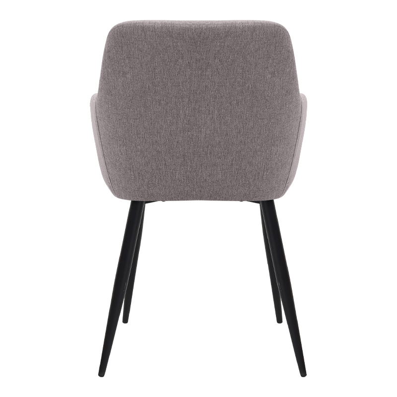 Πολυθρόνα τραπεζαρίας ανοιχτό μπεζ ύφασμα - μεταλλικό μαύρο πόδι 7