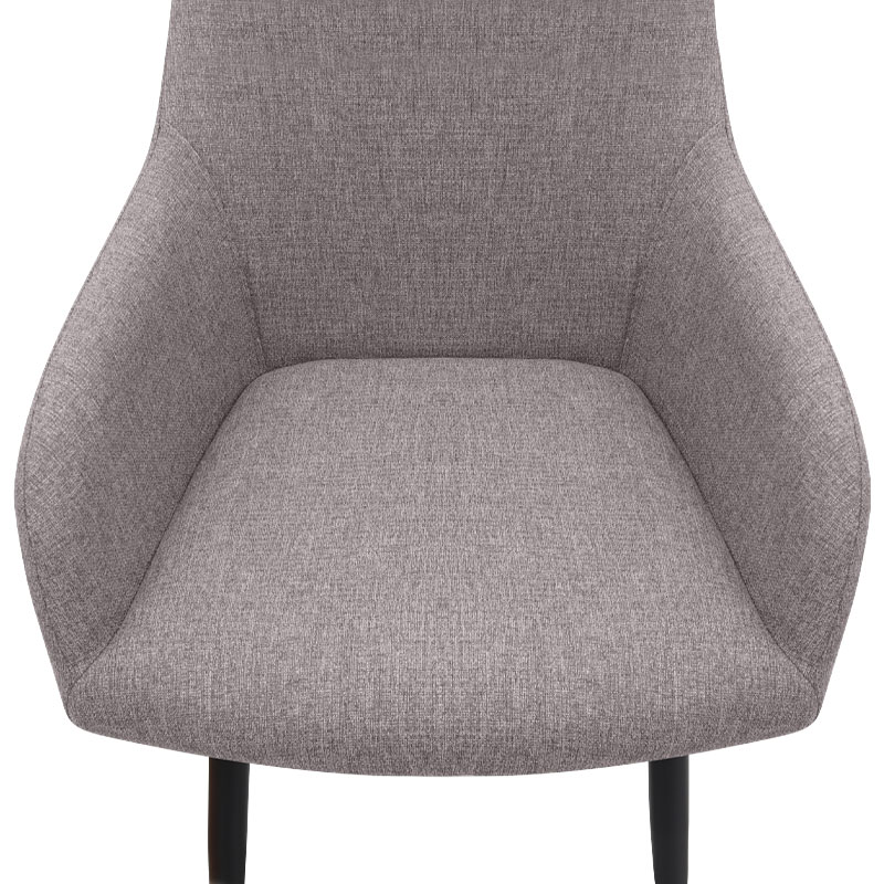 Πολυθρόνα τραπεζαρίας ανοιχτό μπεζ ύφασμα - μεταλλικό μαύρο πόδι 8