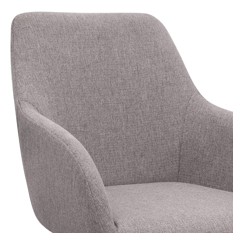 Πολυθρόνα τραπεζαρίας ανοιχτό μπεζ ύφασμα - μεταλλικό μαύρο πόδι 9