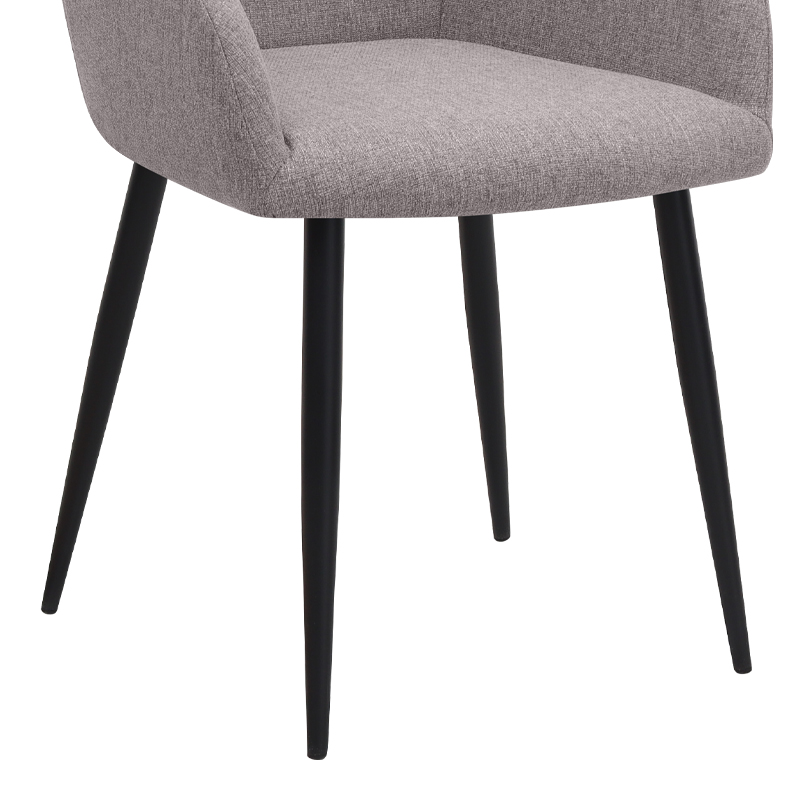 Πολυθρόνα τραπεζαρίας ανοιχτό μπεζ ύφασμα - μεταλλικό μαύρο πόδι 10