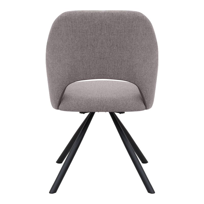 Πολυθρόνα τραπεζαρίας ανοιχτό μπεζ ύφασμα - μεταλλικό μαύρο πόδι 8