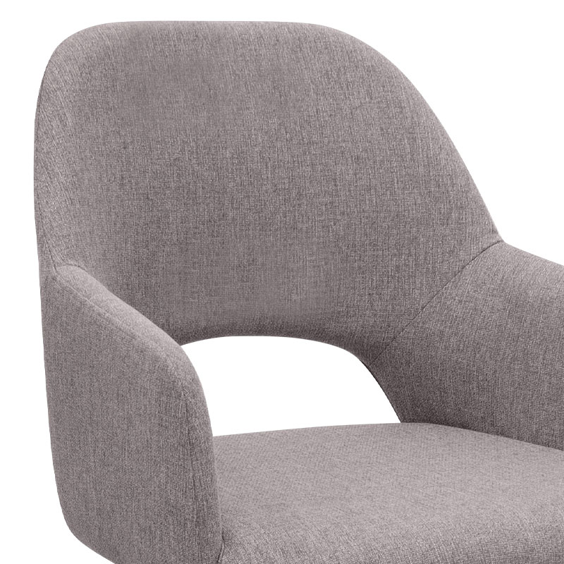 Πολυθρόνα τραπεζαρίας ανοιχτό μπεζ ύφασμα - μεταλλικό μαύρο πόδι 10