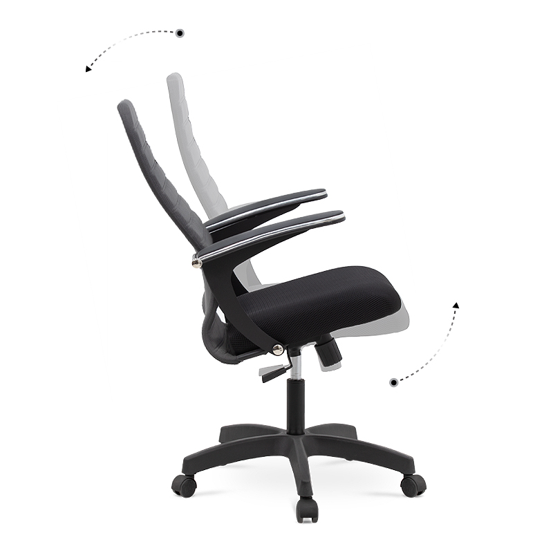 Καρέκλα γραφείου Melani Megapap με διπλό ύφασμα Mesh χρώμα γκρι - μαύρο 66,5x70x102/112εκ. 6