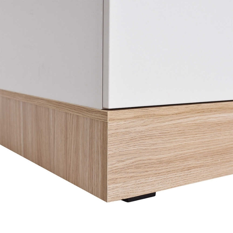 Ντουλάπα ρούχων τετράφυλλη με συρτάρια χρώμα λευκό 8