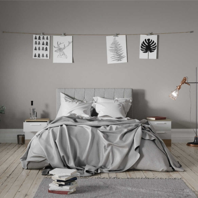 Κομοδίνo Base Megapap χρώμα λευκό - sonoma 45x40x52εκ. 3