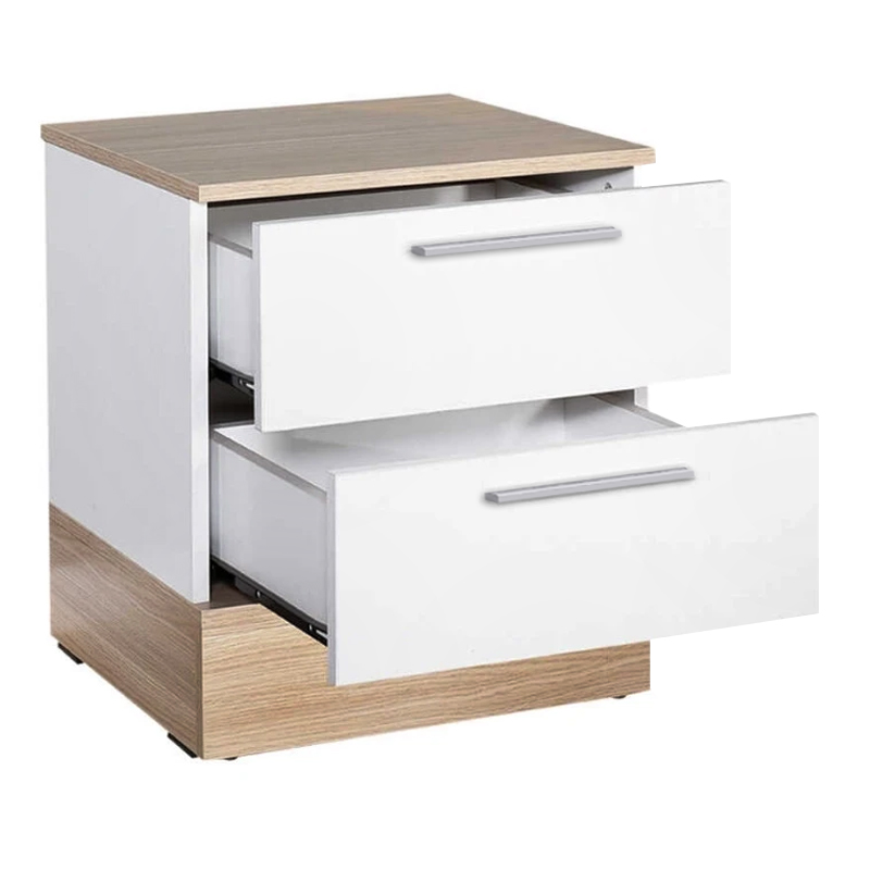 Κομοδίνo Base Megapap χρώμα λευκό - sonoma 45x40x52εκ. 4