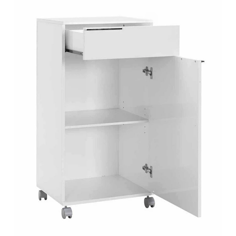 Ντουλάπι Diamond Megapap τροχήλατο χρώμα λευκό gloss 50x40x100εκ. 6