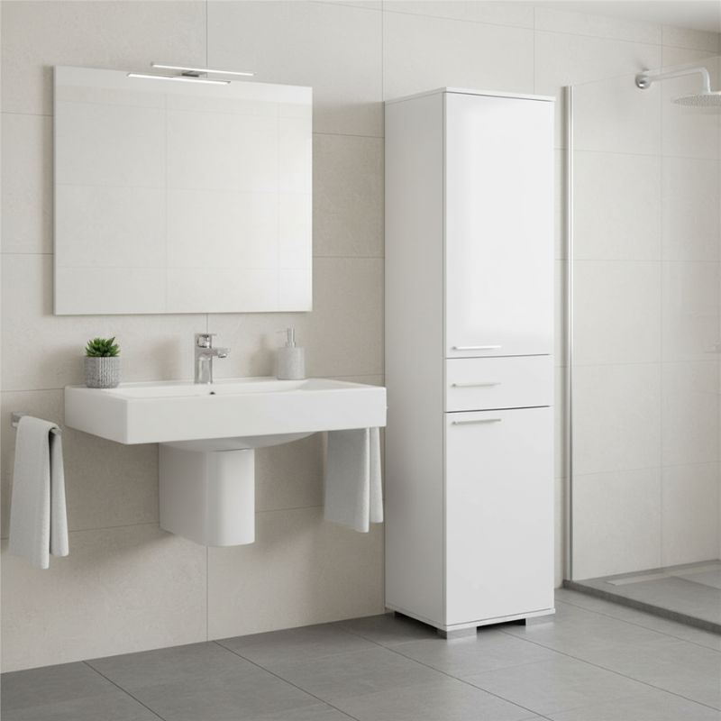 Ντουλάπα ρούχων - παπουτσοθήκη 12 ζεύγων Diamond Megapap μονόφυλλη χρώμα λευκό gloss 45x40x187εκ. 2