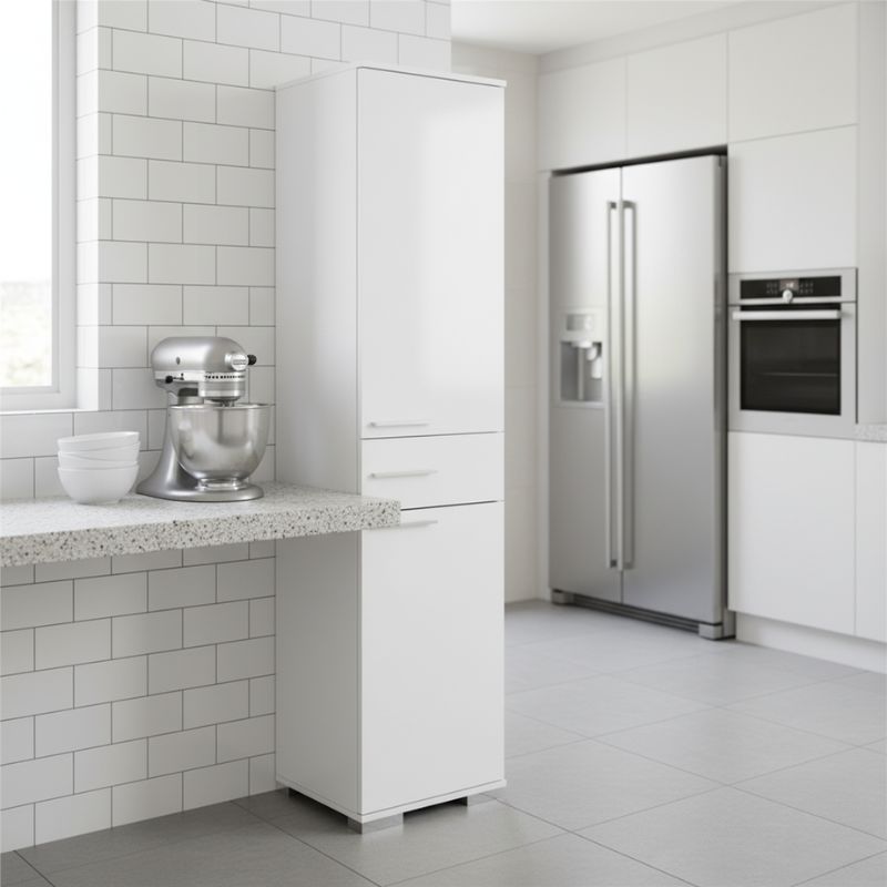 Ντουλάπα ρούχων - παπουτσοθήκη 12 ζεύγων Diamond Megapap μονόφυλλη χρώμα λευκό gloss 45x40x187εκ. 3