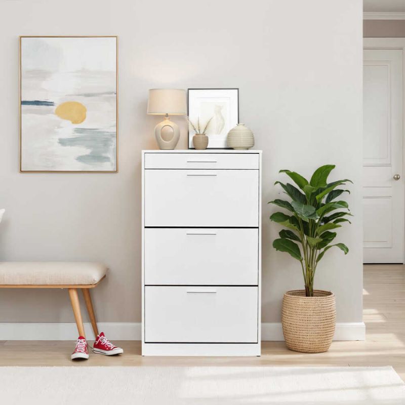 Παπουτσοθήκη Flat Megapap 18 ζεύγων χρώμα λευκό 75x29x128εκ. 3