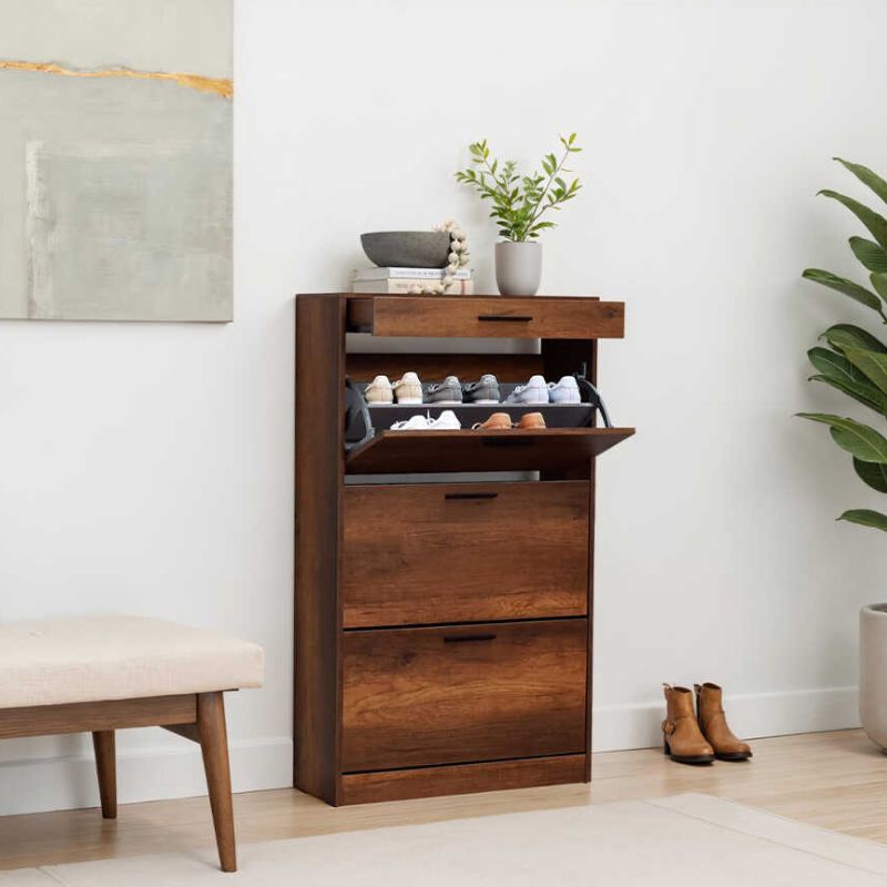 Παπουτσοθήκη 18 ζεύγων χρώμα καρυδί 2