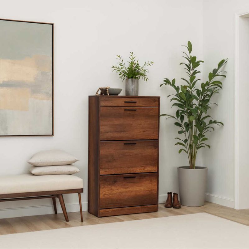 Παπουτσοθήκη 18 ζεύγων χρώμα καρυδί 3