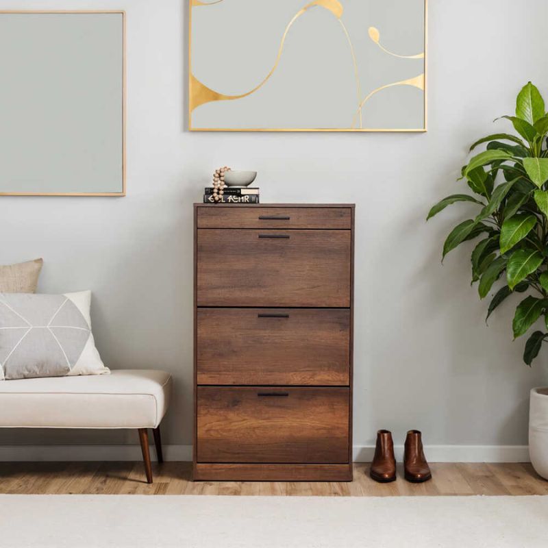 Παπουτσοθήκη 18 ζεύγων χρώμα καρυδί 4