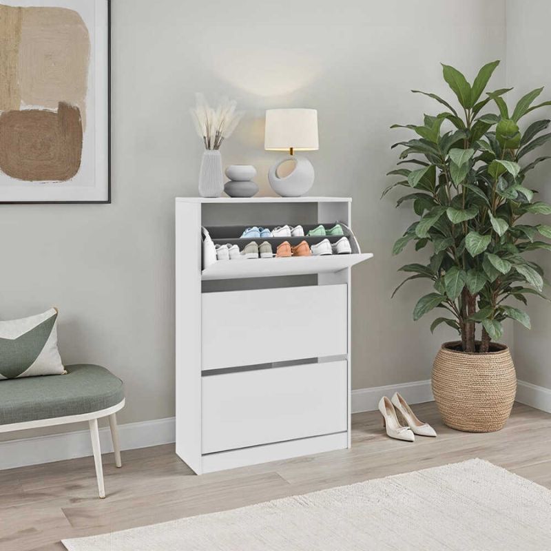 Παπουτσοθήκη 18 ζεύγων χρώμα λευκό 2