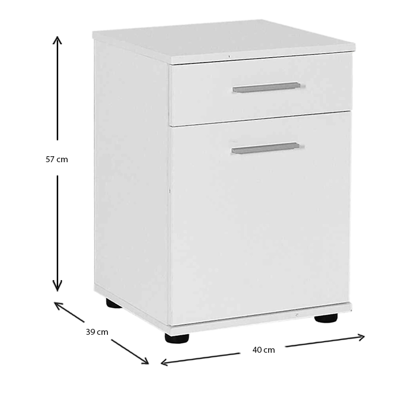 Κομοδίνο - Συρταριέρα γραφείου Trendline Megapap χρώμα λευκό 40x39x57εκ. 5