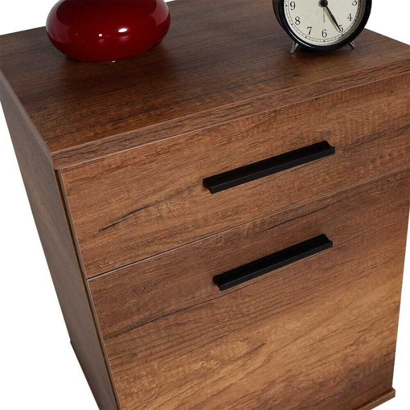 Κομοδίνο - Συρταριέρα γραφείου Trendline Megapap χρώμα καρυδί 40x39x57εκ. 4