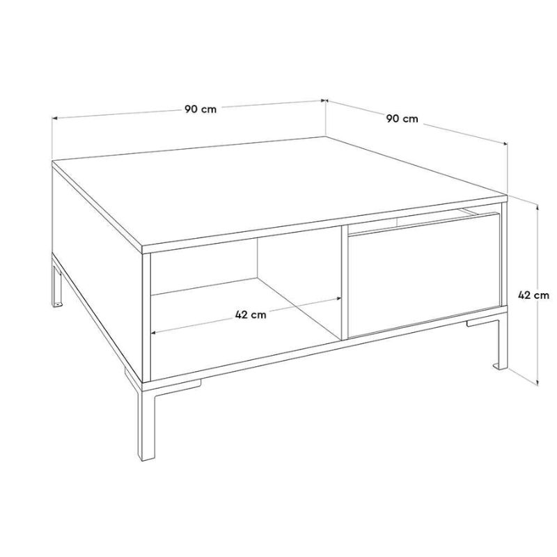 Τραπεζάκι σαλονιού Slide Megapap χρώμα καρυδί 90x90x42εκ. 4