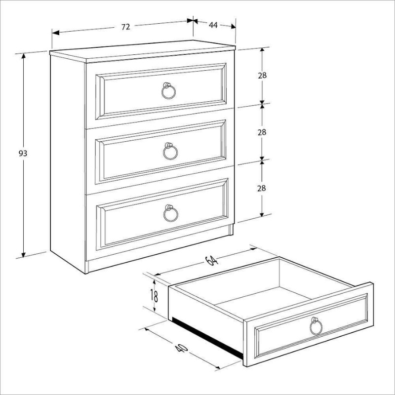 Συρταριέρα χρώμα λευκό 6
