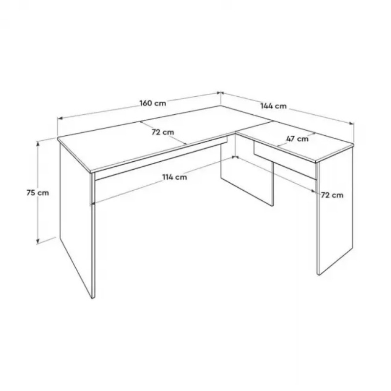 Γραφείο διευθυντικό γωνιακό αναστρέψιμο χρώμα ανθρακί 7