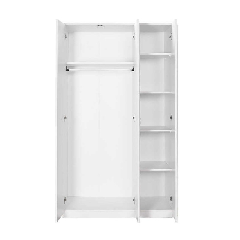 Ντουλάπα ρούχων τρίφυλλη χρώμα λευκό 5