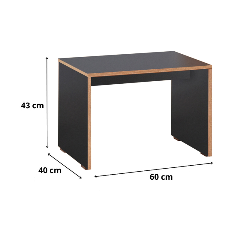 Τραπεζάκι σαλονιού - γραφείου χρώμα ανθρακί 4
