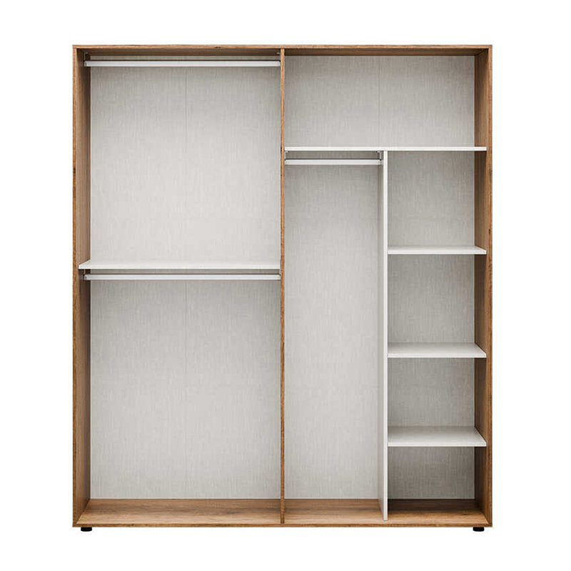 Ντουλάπα ρούχων τετράφυλλη χρώμα καρυδί 5