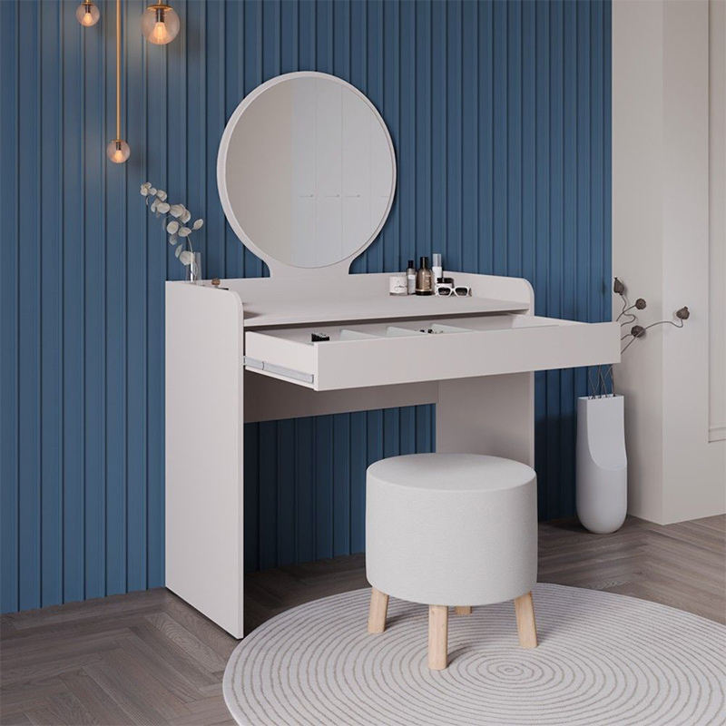 Τουαλέτα με καθρέπτη χρώμα λευκό του πάγου 2