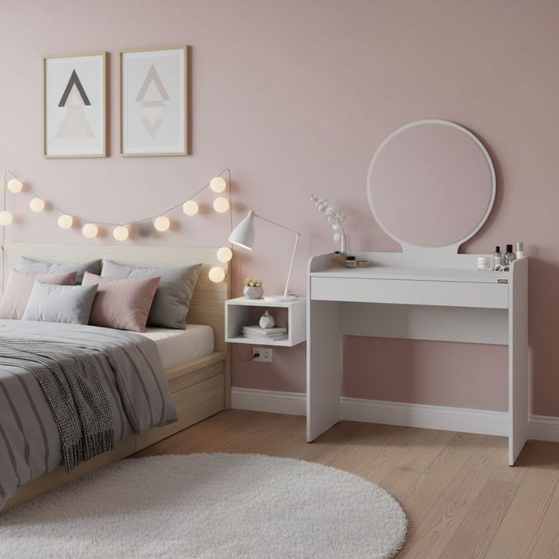 Τουαλέτα με καθρέπτη χρώμα λευκό 2